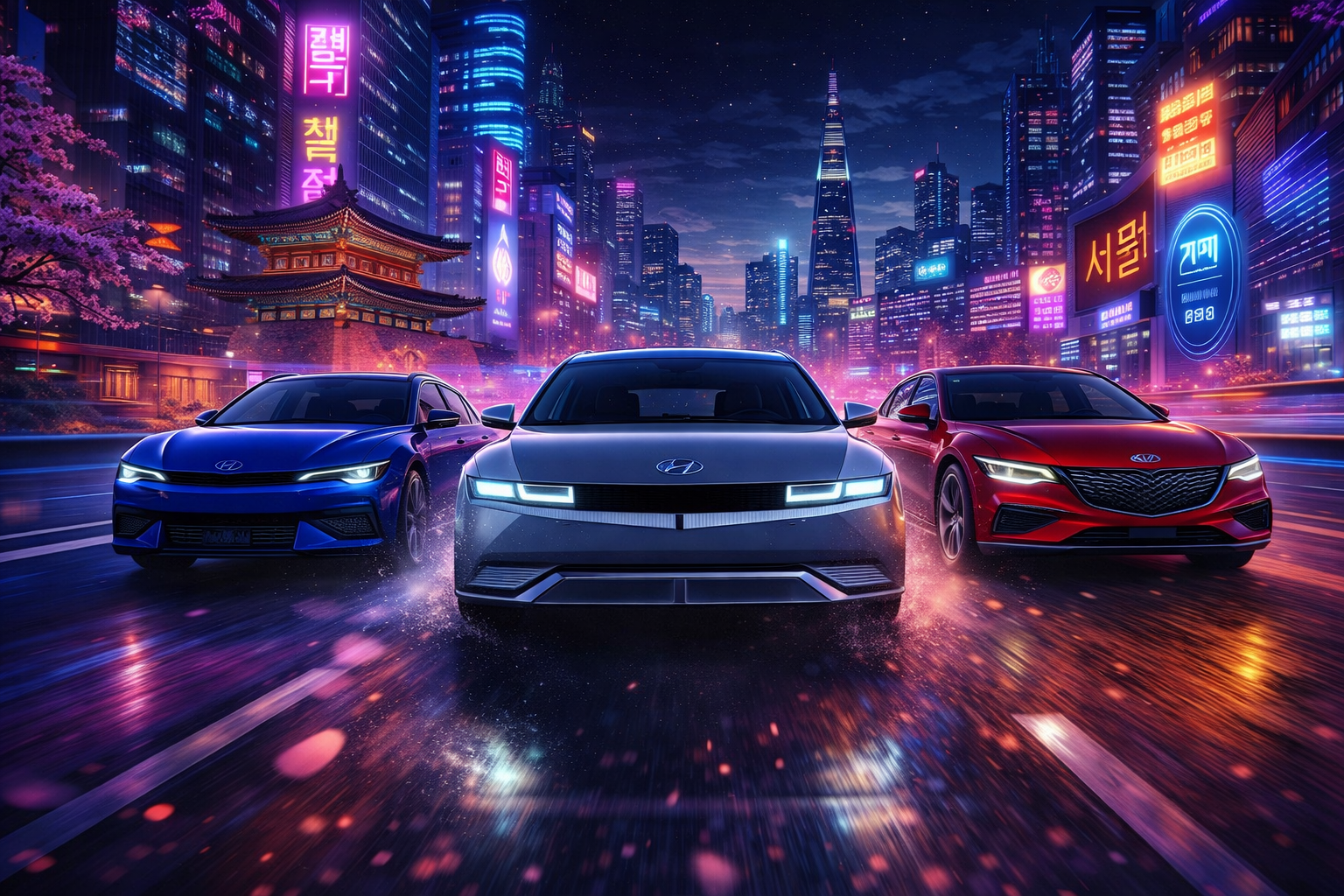 корейські автомобілі hyundai kia genesis електромобілі нічне місто