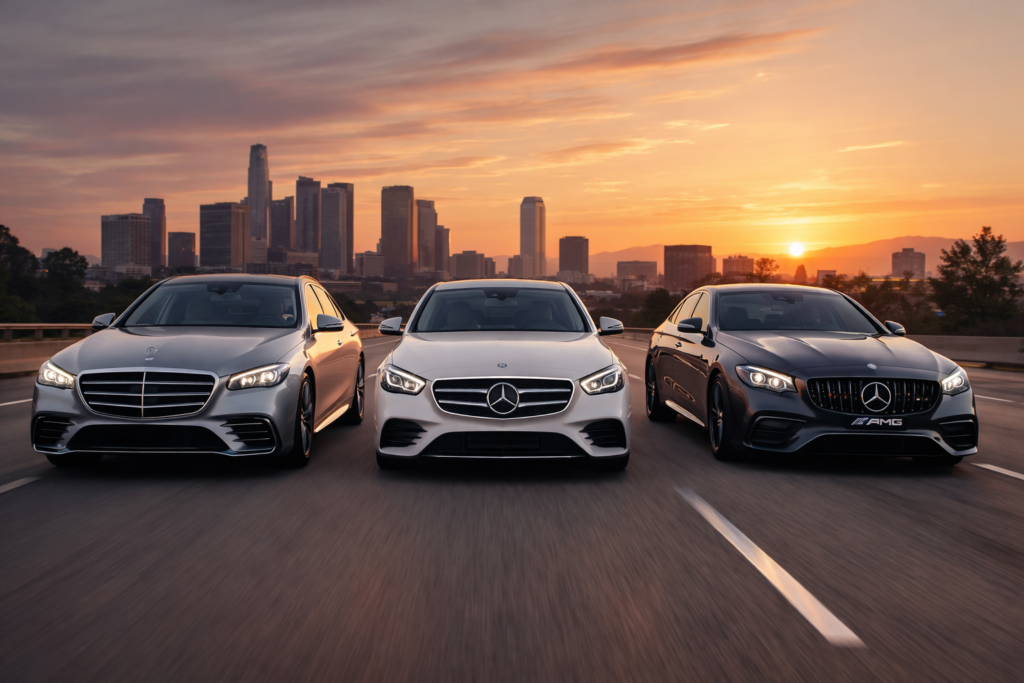 Mercedes-Benz автомобілі преміум класу S-Class E-Class AMG на дорозі