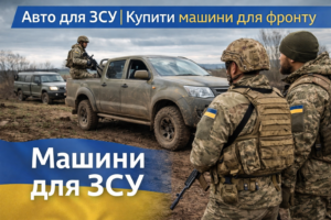 Машини для ЗСУ — військові біля пікапа 4x4 для фронту