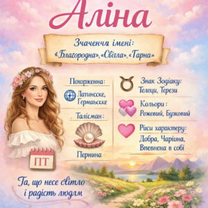 Дівчина на тлі природи як символ імені Аліна