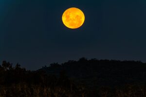 Яскравий повний місяць на нічному небі